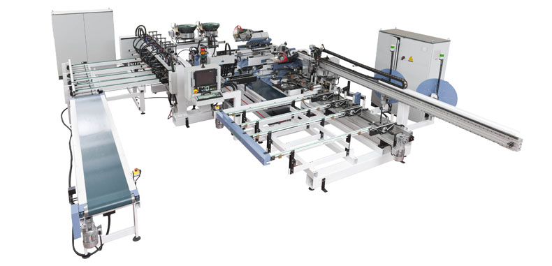 Automatic working line for doors jamb