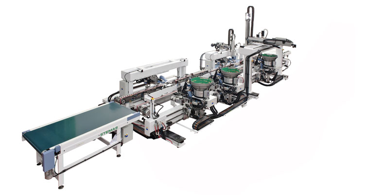 Automatic working line for doors panel